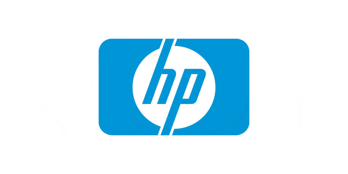 HP logo on white background