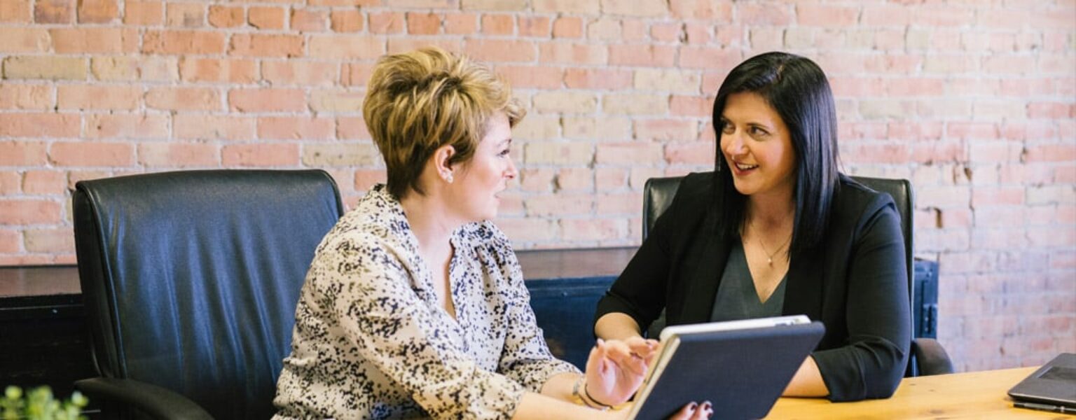 Woman using her document management for HR services