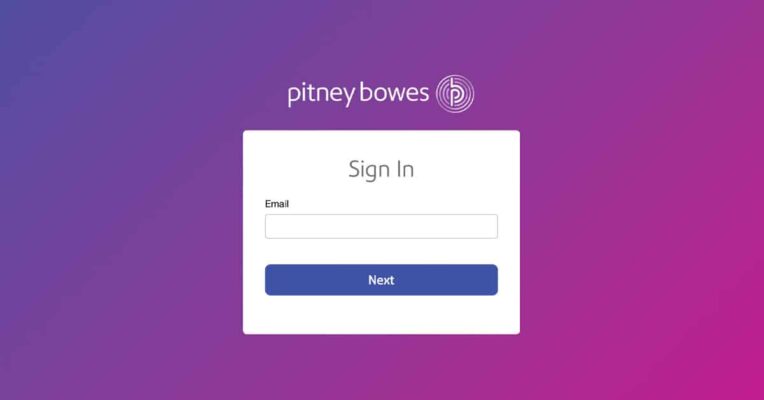 A screenshot of the Pitney Bowes Shipping Software login