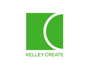 Kelley Create Logo LARGE CUBE LOCKUP IN KELLEY GREEN