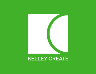 Kelley Create Logo LARGE CUBE LOCKUP IN WHITE