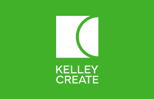 Kelley Create Logo SMALL CUBE LOCKUP IN WHITE